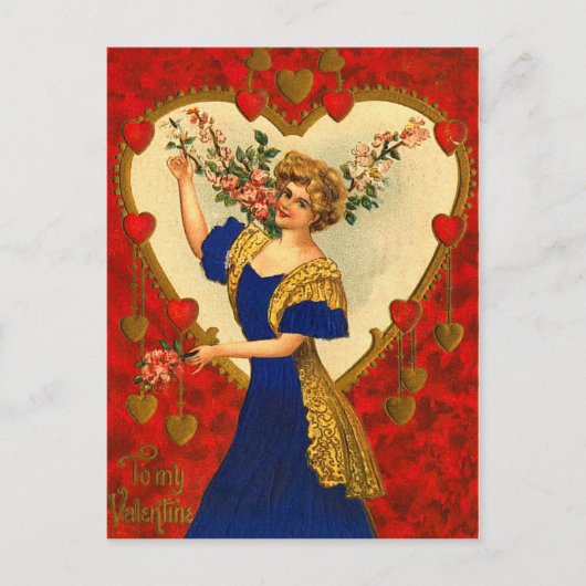 Vintag Valentine Postkarte (Vorderseite)