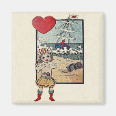 Vintag Valentine Postkarte Magnet (Vorne)