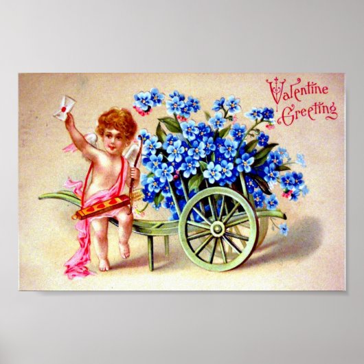 Vintag Valentine Postkarte Poster (Vorne)