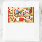 Vintag Valentine Rechteckiger Aufkleber (Tasche)