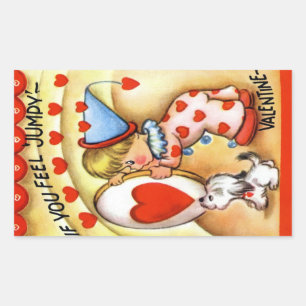 Vintag Valentine Rechteckiger Aufkleber