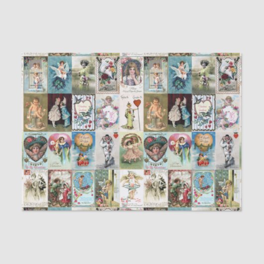 Vintag Valentine Seidenpapier (Vorderseite)