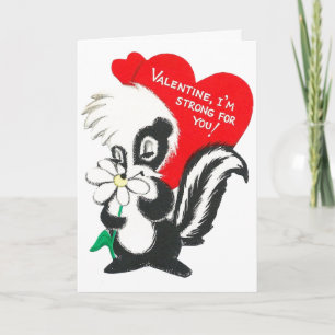 Vintag Valentine Skunk Feiertagskarte