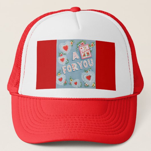 Vintag Valentine Truckerkappe (Vorderseite)