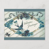 Vintag Valentine Vergiss-Me-Nots Feiertagspostkarte (Vorderseite)