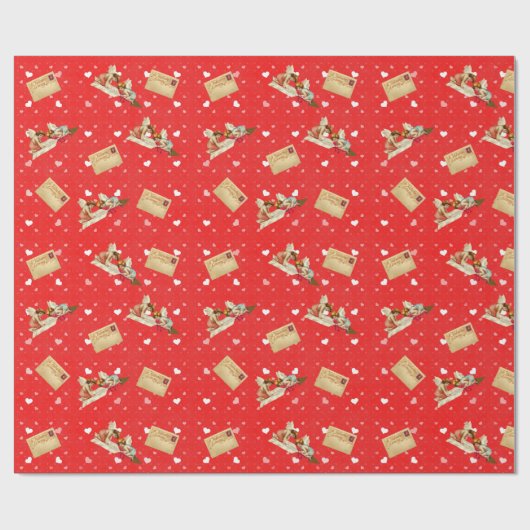 Vintag Valentinstag Angel Grüße Geschenkpapier (Flach)