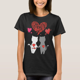 Vintag Valentinstag Katze Kitten Kitty Retro T-Shirt