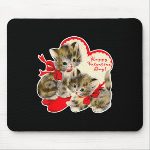 Vintag Valentinstag Katze Kitty Kitten Retro Val Mousepad