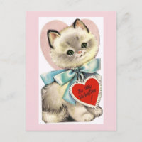 Vintag Valentinstag Kitten