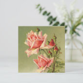 Vintag Valentinstag Rosa Viktorianische Gartenanla Einladung (Stehend Vorderseite)