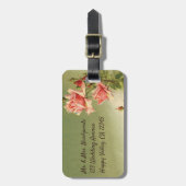 Vintag Valentinstag Rosa Viktorianische Gartenanla Gepäckanhänger (Vorderseite vertikal)