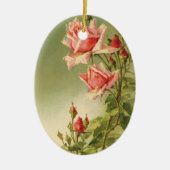 Vintag Valentinstag Rosa Viktorianische Gartenanla Keramik Ornament (Vorne)