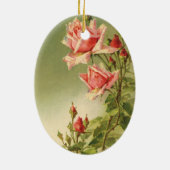 Vintag Valentinstag Rosa Viktorianische Gartenanla Keramik Ornament (Hinten)