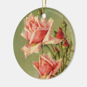 Vintag Valentinstag Rosa Viktorianische Gartenanla Keramikornament (Links)