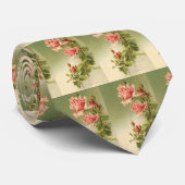 Vintag Valentinstag Rosa Viktorianische Gartenanla Krawatte (Gerollt)