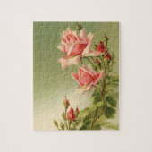 Vintag Valentinstag Rosa Viktorianische Gartenanla Puzzle (Vertikal)
