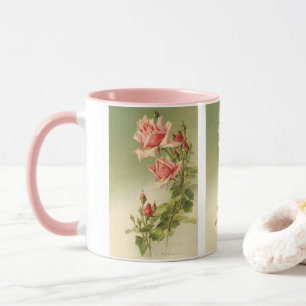 Vintag Valentinstag Rosa Viktorianische Gartenanla Tasse