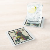Vintag Valley Schmieden Weihnachtszeit Briefmarke Glasuntersetzer (Schrägansicht)