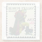 Vintag Valley Schmieden Weihnachtszeit Briefmarke Glasuntersetzer (Rückseite)