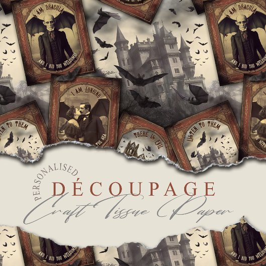 Vintag Vampire Dracula Halloween Gothic Seidenpapier