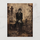 Vintag Vampire Foto Decoupage Postkarte (Vorderseite)