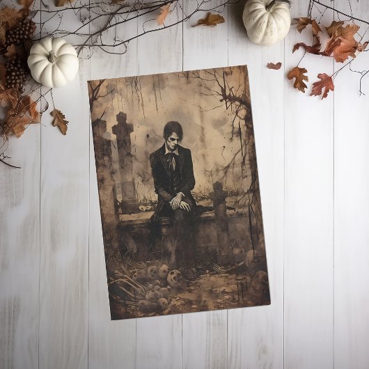 Vintag Vampire Foto Decoupage Seidenpapier