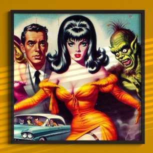 Vintag Vampire Girl Poster