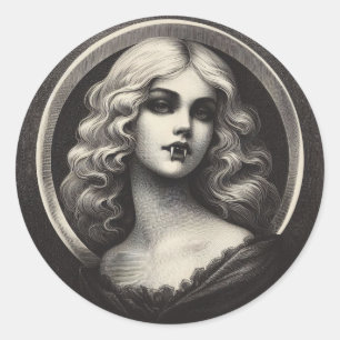 Vintag Vampire Gothic Horror Runder Aufkleber