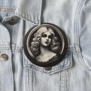 Vintag Vampire Gothic Horror Spooky Button