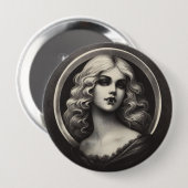Vintag Vampire Gothic Horror Spooky Button (Vorne & Hinten)