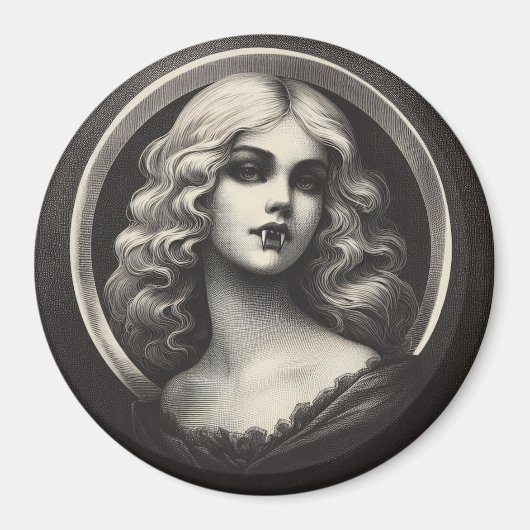 Vintag Vampire Gothic Horror Spooky Magnet (Vorne)