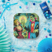 Vintag Vampire Horror Comicen Pappteller (Party)