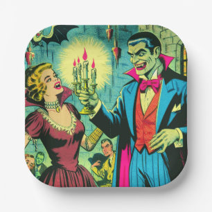 Vintag Vampire Horror Comicen Pappteller