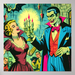 Vintag Vampire Horror Comicen Poster