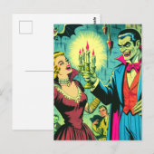 Vintag Vampire Horror Comicen Postkarte (Vorne/Hinten)