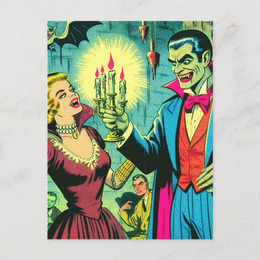 Vintag Vampire Horror Comicen Postkarte (Vorderseite)