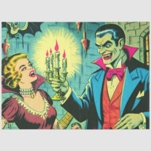 Vintag Vampire Horror Comicen Seidenpapier