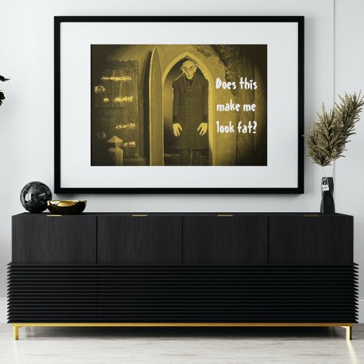 Vintag Vampire Horror Nosferatu Mustard Yellow Poster