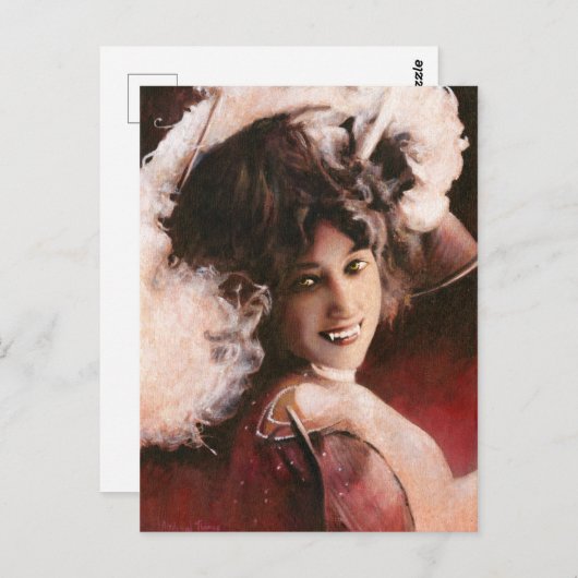Vintag Vampire Lady Postcard Postkarte (Vorne/Hinten)