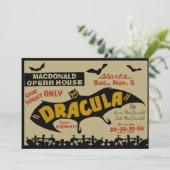 Vintag Vampire Marquee Benutzerdefinierter Text Ha Einladung (Stehend Vorderseite)