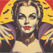 Vintag Vampire Woman Aufkleber (Vorderseite)