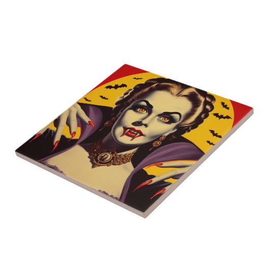 Vintag Vampire Woman Fliese (Seite)