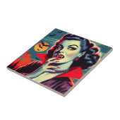 Vintag Vampire Woman Fliese (Seite)