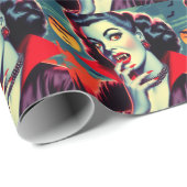 Vintag Vampire Woman Geschenkpapier (Rolleneckpunkt)