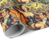 Vintag Vampire Woman Geschenkpapier (Rolleneckpunkt)