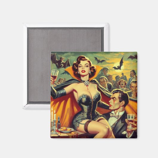 Vintag Vampire Woman Magnet (Vorderseite/Rückseite)