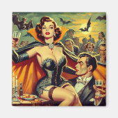 Vintag Vampire Woman Magnet (Vorne)