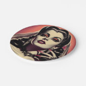 Vintag Vampire Woman Pappteller (Schrägansicht)