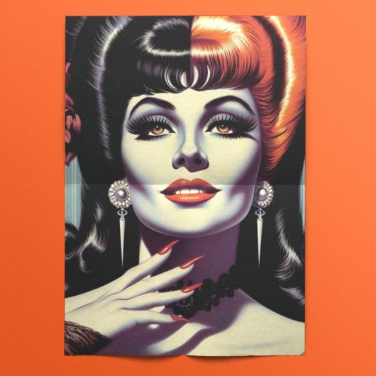 Vintag Vampire Woman Seidenpapier