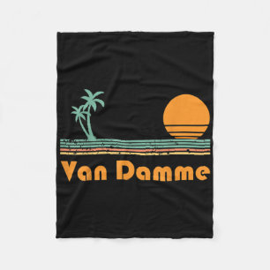 Vintag Van Damme Beach Sunset Fleecedecke